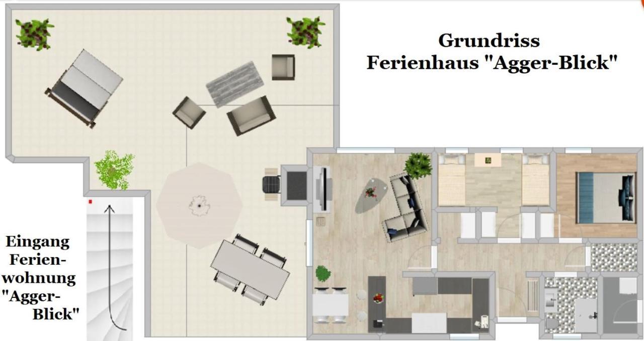 Seeblick-Ferienwohnung Im "Ferienhaus Agger-Blick" Mit Traumhafter Sonnen-Terrasse, Sauna, E-Kamin & Kajak Gummersbach Exterior photo